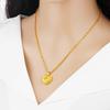 Hollow heart-shaped pendant clavicle chain for women  gold, pendant carved double butterfly heart