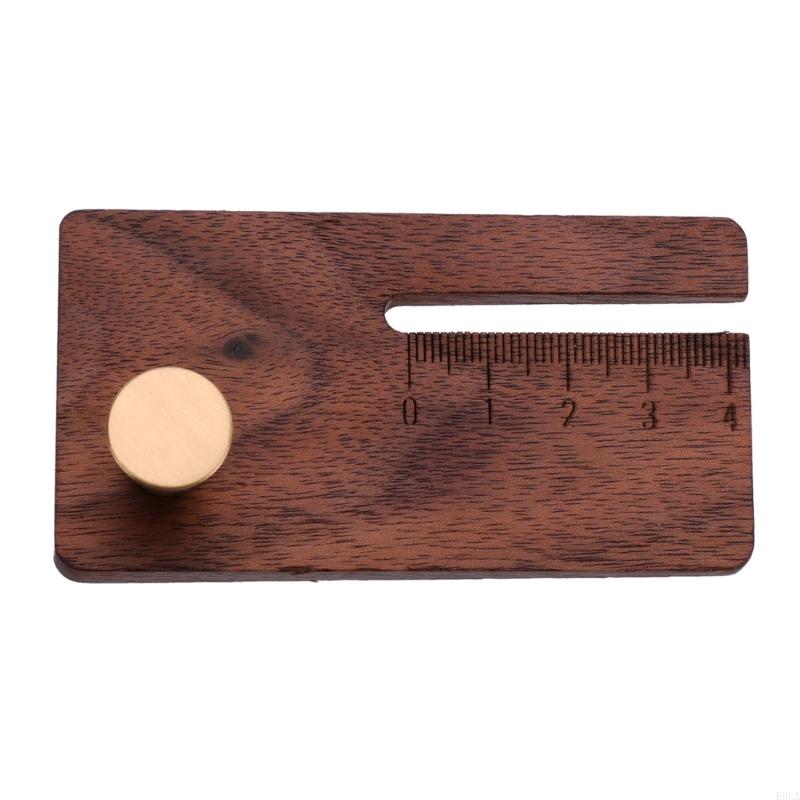 

Precision Wooden Leather Cutting Tool Multifunctional Chopper with Clear Scale Ruler for Leather Craft DIY Sewing Hand Tool
