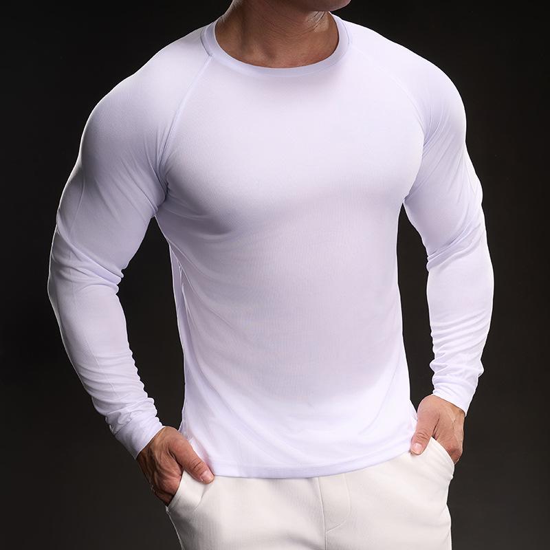 Spring Slim Long-sleeved Training Suit Casual Fashion Running Sports Fitness Outdoor T-shirt Men