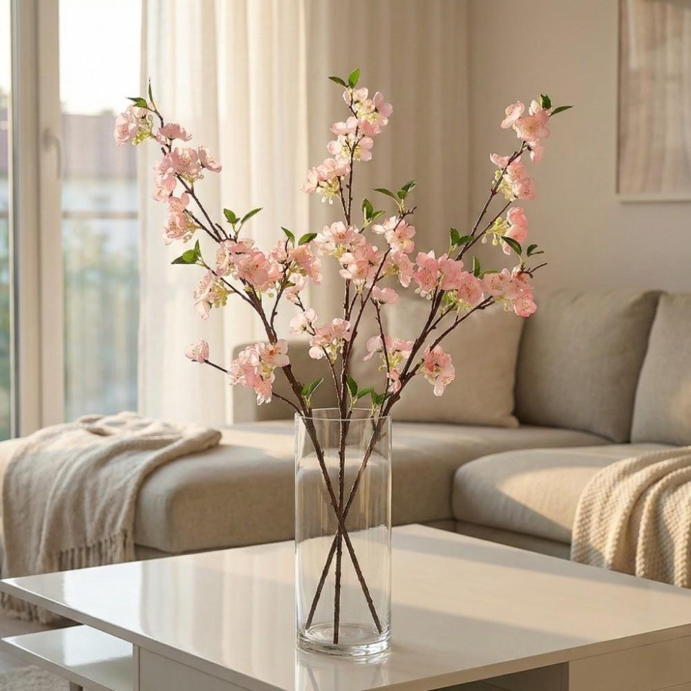 Real Touch Artificial Pear Blossom Flowers Plum Blossom Realistic Simulation Pear Blossom Handmade 91cm Fake Flower Dining Table