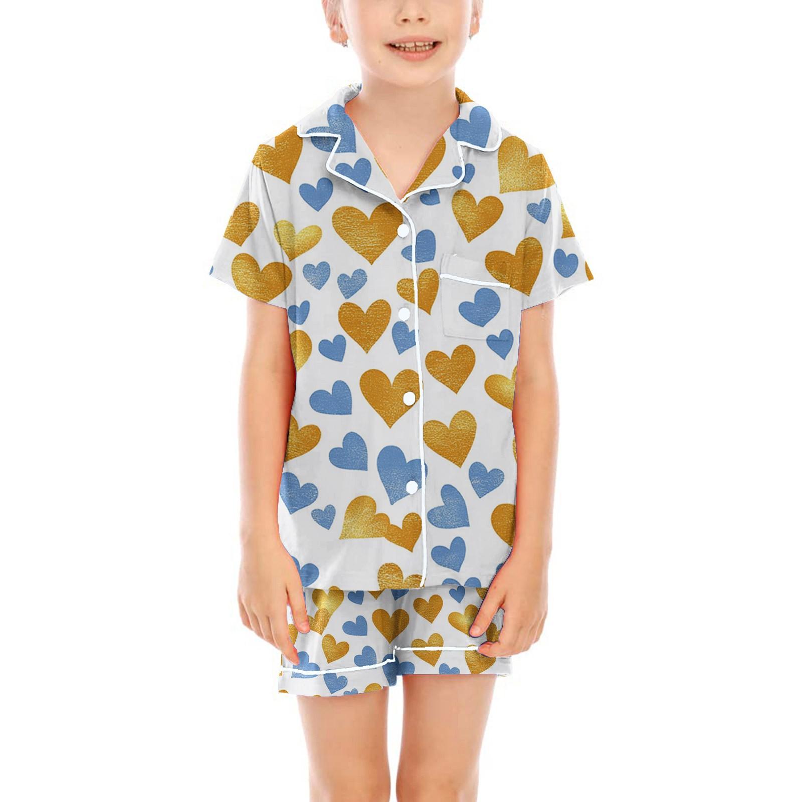 

Детские пижамы, модная рубашка из двух предметов, комплект с шортами, мягкий праздничный комплект повседневной одежды 160 жёлтый