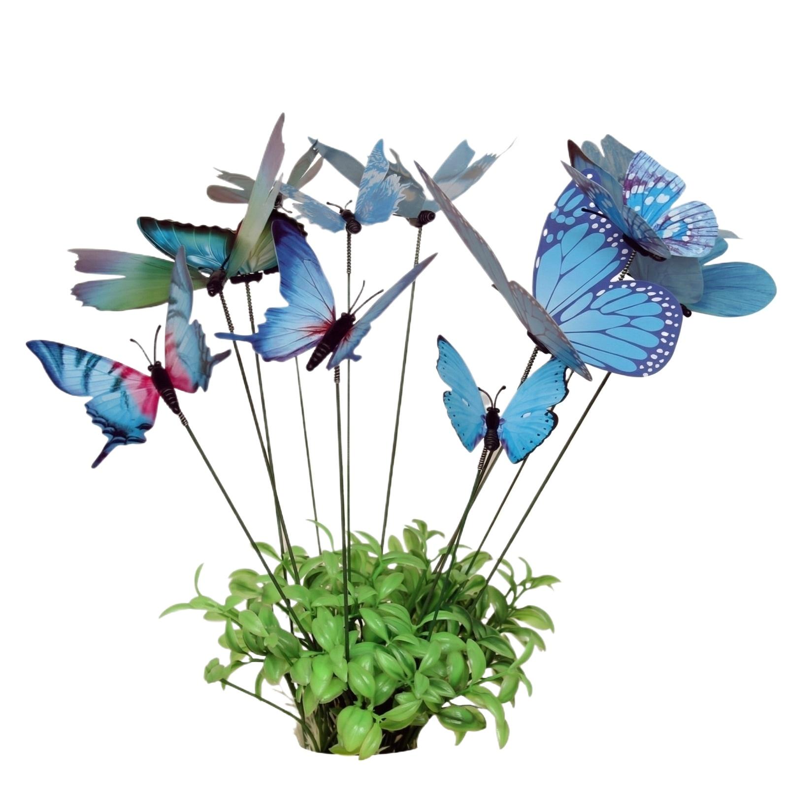 

Simulated Butterfly Gardening Flower Arrangement Forest Decoration Butterfly Ornament One Size синий
