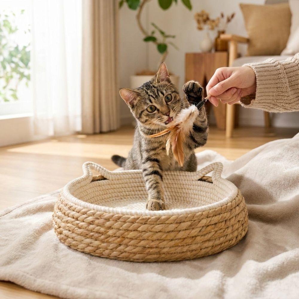 Cotton Rope Cat Scratching Board Wear-Resistant Pet Sofa Bed Large Woven Cat Bed  Play Exercise
