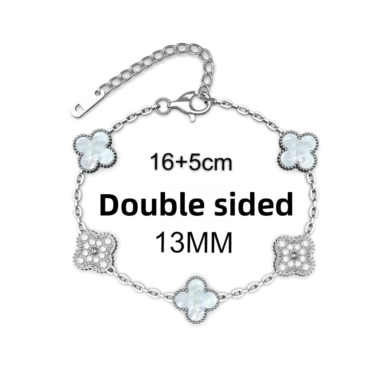 

Модный браслет «Четырехлистный клевер» 13 мм, не выцветающий, двусторонний перламутровый женский браслет