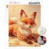 DIY 5D Pearl Bead Painting Kit with Frame Cute Fox Portrait Shiny Canvas Art for Bedroom Wall Decor and Gift for Enthusiasts and Art Lovers