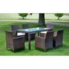 Day and Night - Day and Night 7-piece Garden Dining Set and Brown Synthetic Rattan Cushions