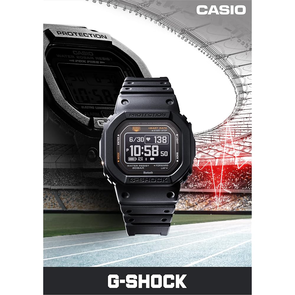 Casio G-Shock-klocka (Officiell japansk produkt) G-SQUAD med Bluetooth-pulsmätare, DW-H5600-2JR, Herr, Ljusblå
