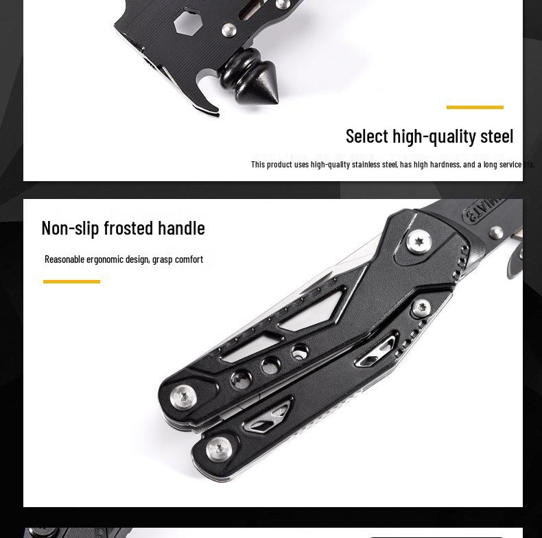 Multifunctional Outdoor Tool: Pliers, Hammer, Folding Knife, Vehicle Window Breaker