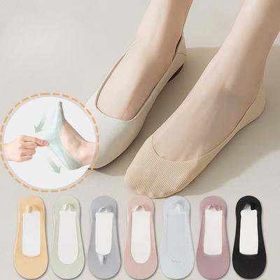 Women's Summer Ultra Thin Silicone Non Slip Non Drop with Shallow Mouth Invisible Ice Silk Boat Socks
