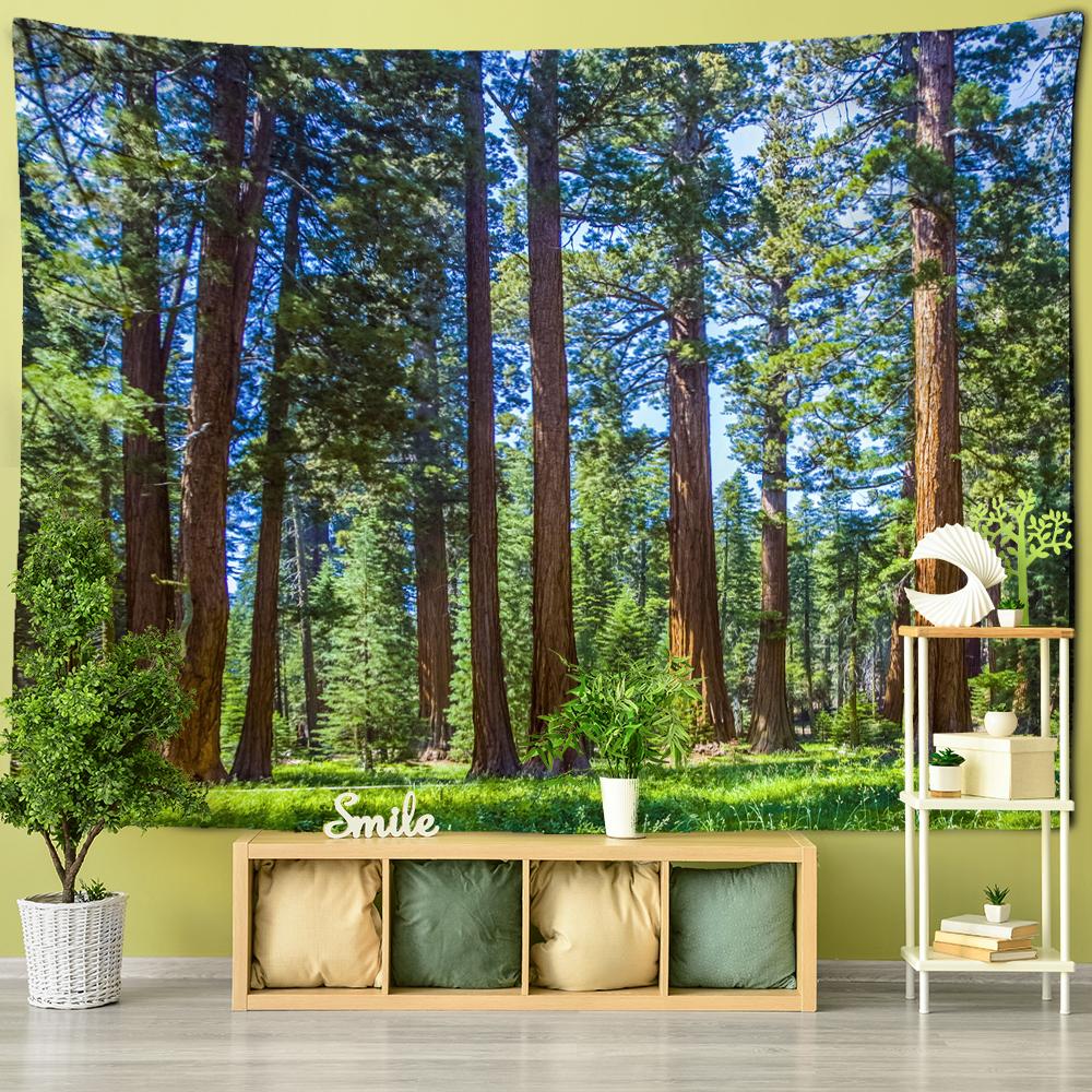 Schnee Berg Wald Ölgemälde Wandteppich Hängen Hippie Bohemian Psychedelic Tapiz Zimmer Wohnzimmer Dekor