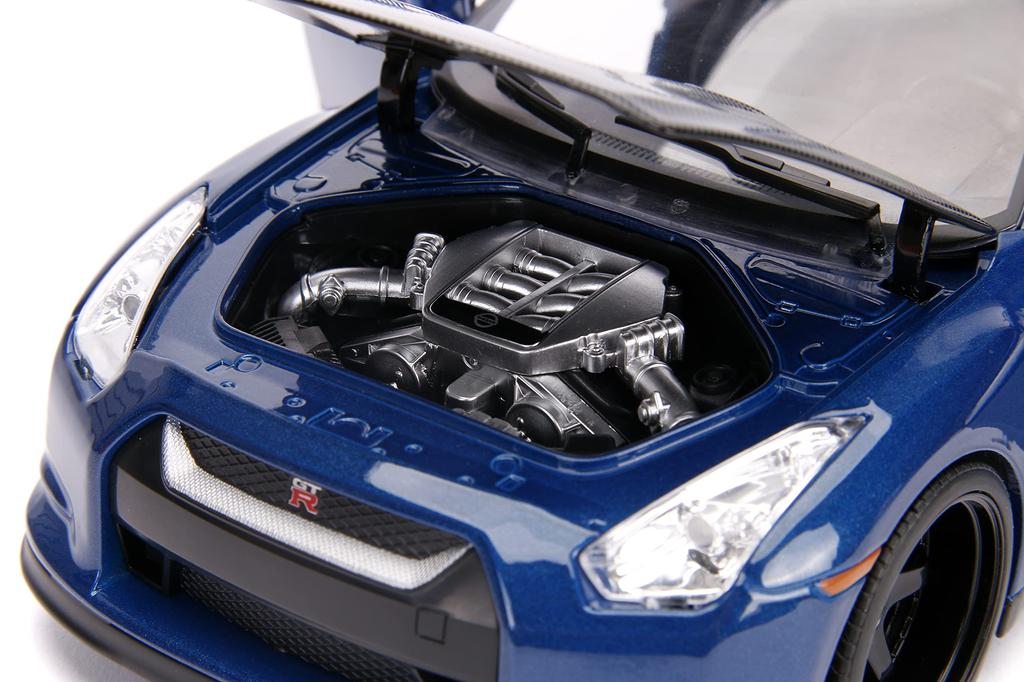 JADATOYS Fast Furious Diecast Car Nissan BRIAN 118 i Brian's GT-R (R35) z ŚWIATŁEM i