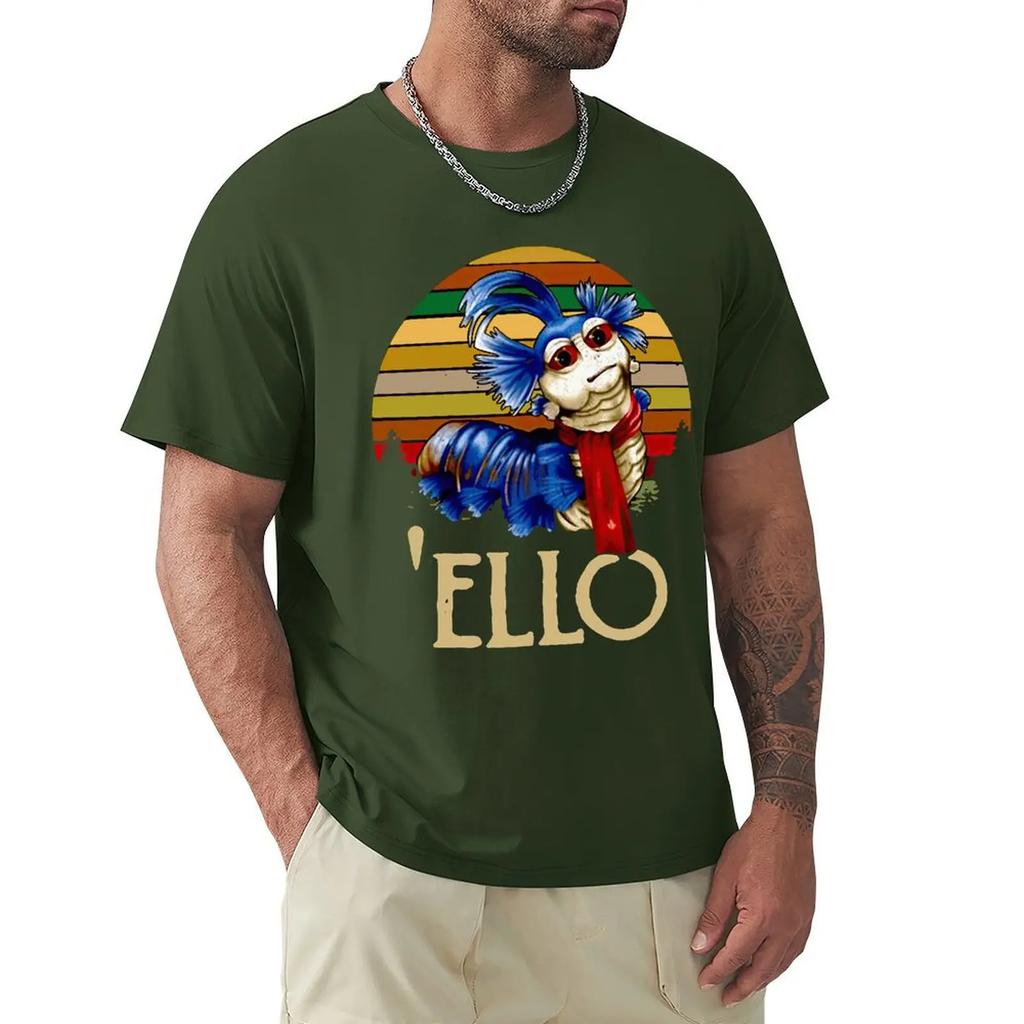 Grey Worm Ello Labyrinth Ello Vintage T Shirt Harajuku Short Sleeve T-shirt 100% Cotton Graphics Tshirt Tops