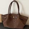 Casual Large-capacity Bag Women's Autumn New Retro Suede Portable Tote Bag Commuter Shoulder Bag