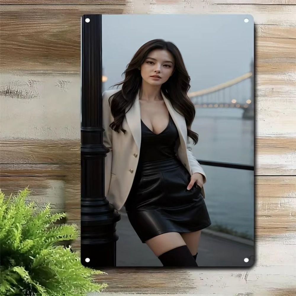 Metal Poster Vintage Lady 20x30cm Home Wall Decor