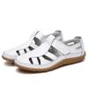 Sandalias de cuero retro hechas a mano originales cómodas suela blanda zapatos de madre velcro casual