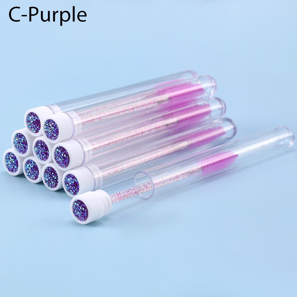 10/20Pc New Reusable Eyebrow Brush for Eyelash Extension Crystal Eyelash Brush Make Up Micro Drill Tube Mascara Stick Applicator