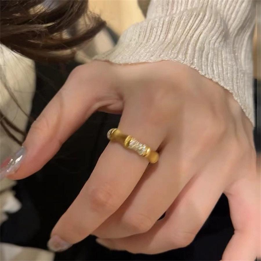 925 Sterling Silver Retro Brushed Open Finger Ring - Women's High-End Niche Light Luxury, Trendy and Non-Fading.