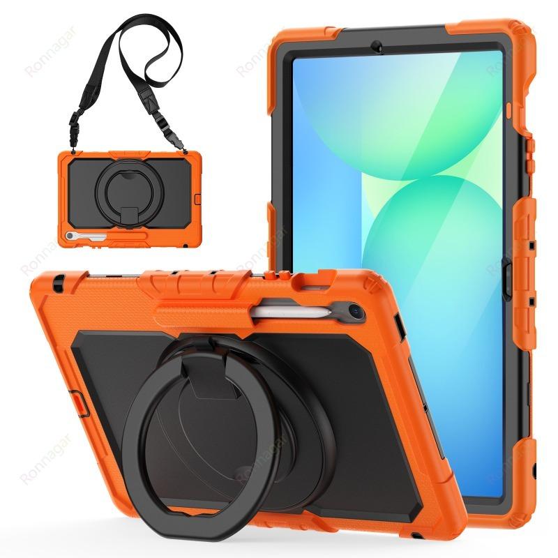 Compatible avec Samsung Galaxy Tab S10 FE+ 13.1 pouces SM-X620/X626B Coque Armure Lourde Antichoc Anti-chute Funda S10 FE + 13.1' Housse Tab S10 FE Plus 13.1 orange