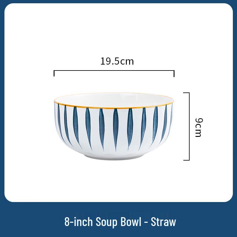 

Ru Han Cartoon Ceramic 8-inch Soup Bowl Set of 3