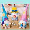Adorable Summer Ocean Gnome Figurine With Surfboard And Beach Ball For Home Decor