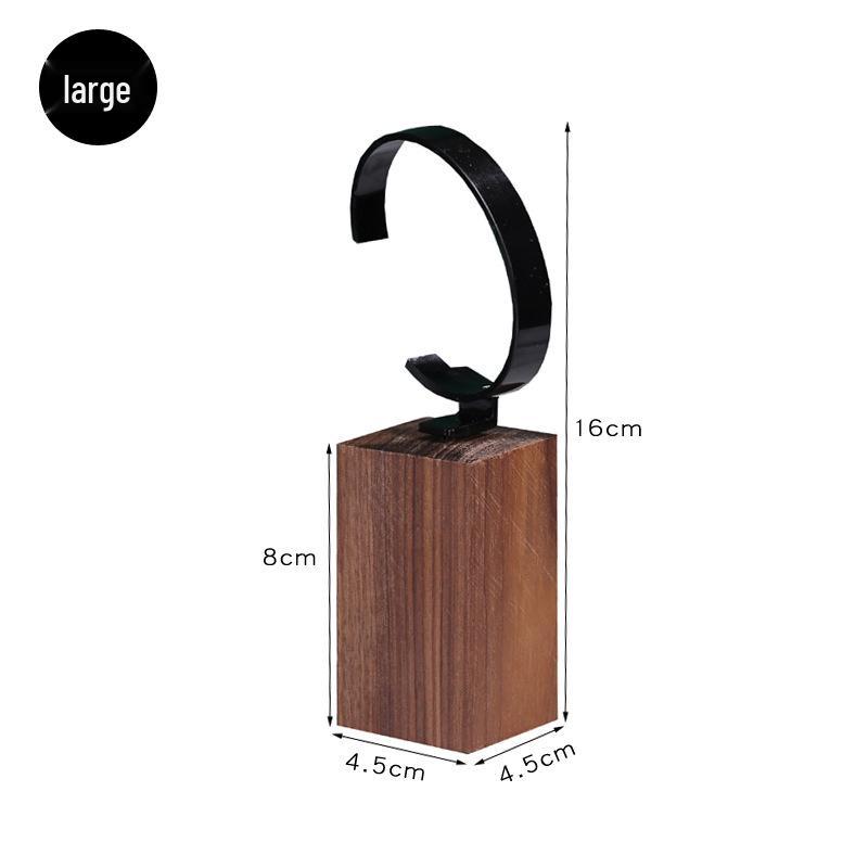 Walnut and Beech Wood Watch and Bracelet Display Stand for Men and Women