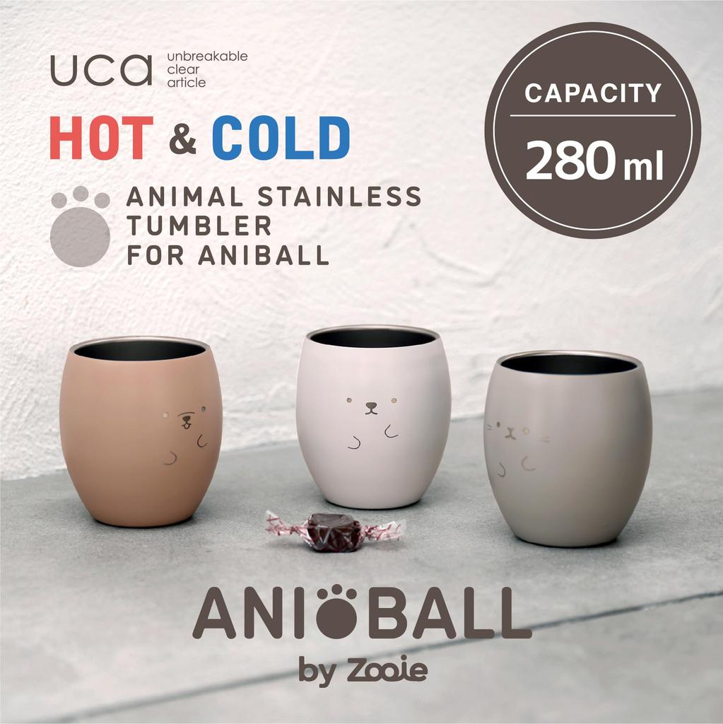 CB JAPAN Stainless Steel Vacuum 280ml Animal ANIBALL Tumbler, Insulated, Double-Walled, [Cat] Design,
