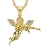 Revenge Angel Necklace Pendant: Hip-Hop Alloy Machine Gun Design for Men and Women