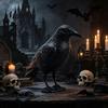Window Decoration Crow Realistic Design Ornament, with Feather Texture Statue Texture, Stable Base Waterproof Sun-Resistant Gothic