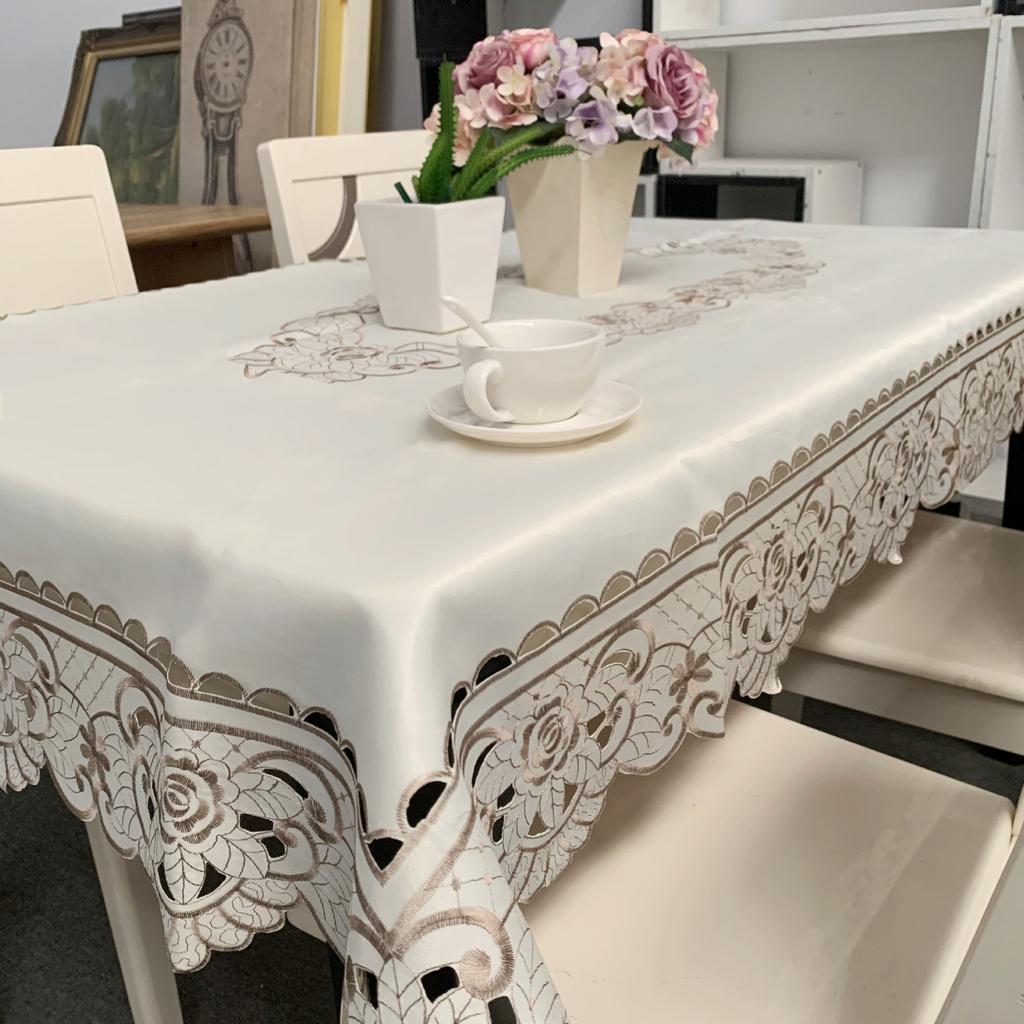 Nordische Pastorale Stickerei Tischdecke Haushaltstischdecke Stickerei Hohlgewebe Einfache Rechteckige Tischdecke
