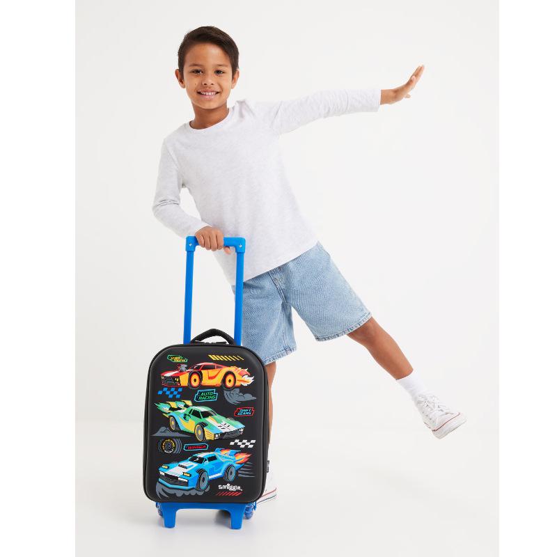 Smiggle Cartoon Backpack for Primary Students with Name Card & Trolley