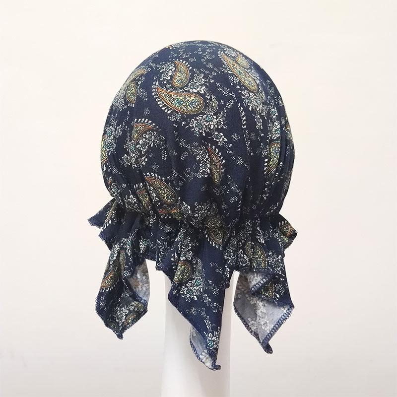 White Pirate Tricorne Bandana Chemotherapy Cap - Thin, Breathable, Adult Headwrap