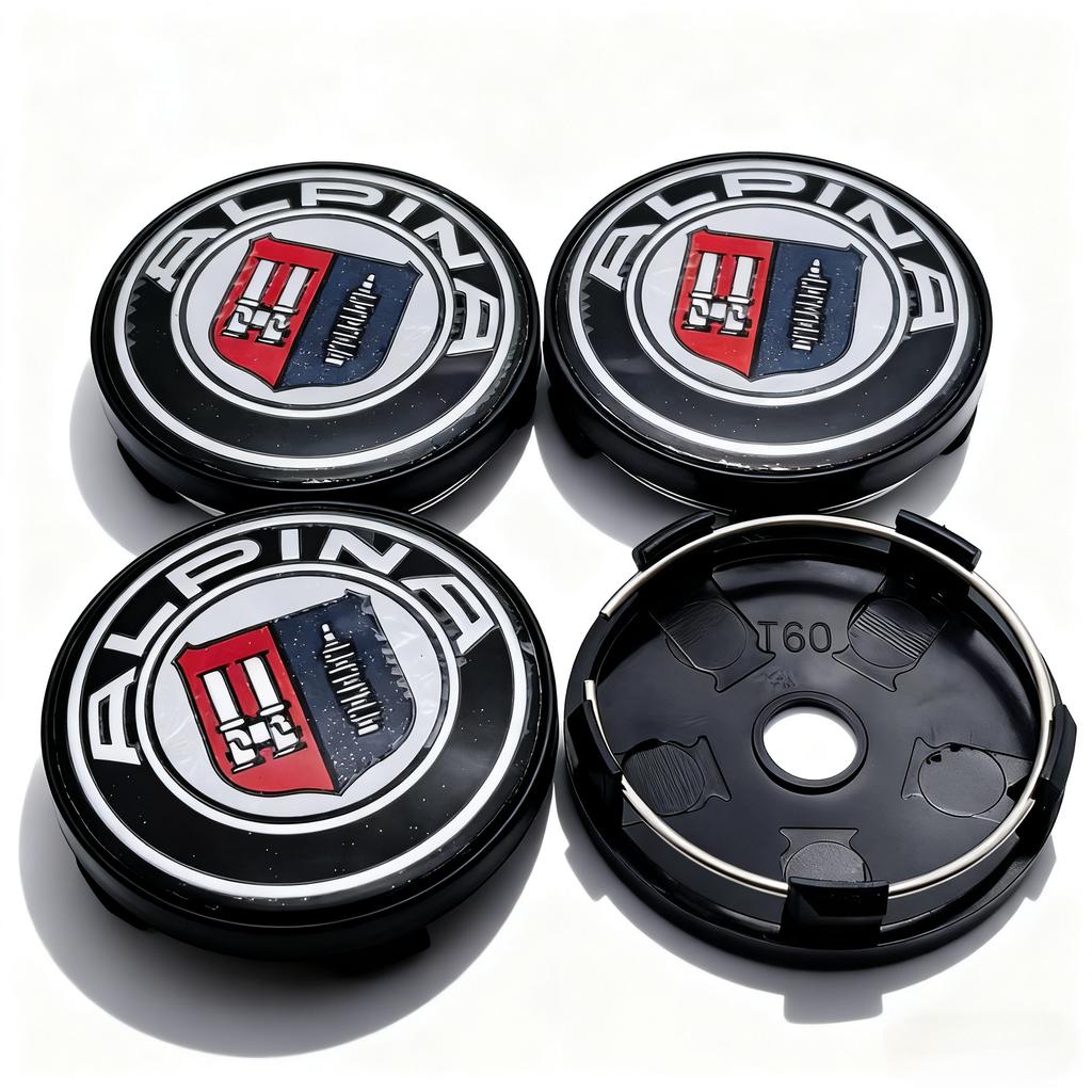 4 piezas Logo Emblema Alpina Tapacubos Centrales para Rueda de Coche 60MM 56MM Tapacubos Central de Rueda Insignia Alpinas Cubierta de Tapacubos de Llanta Accesorios de Coche de Repuesto