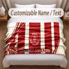Hull KR Printed Flannel Blanket Custom Name Text Soft Warm Throw For Bedroom Holiday Gift