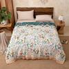 Brangdy Weiches Garn Florales Gaze Handtuch Steppdecke