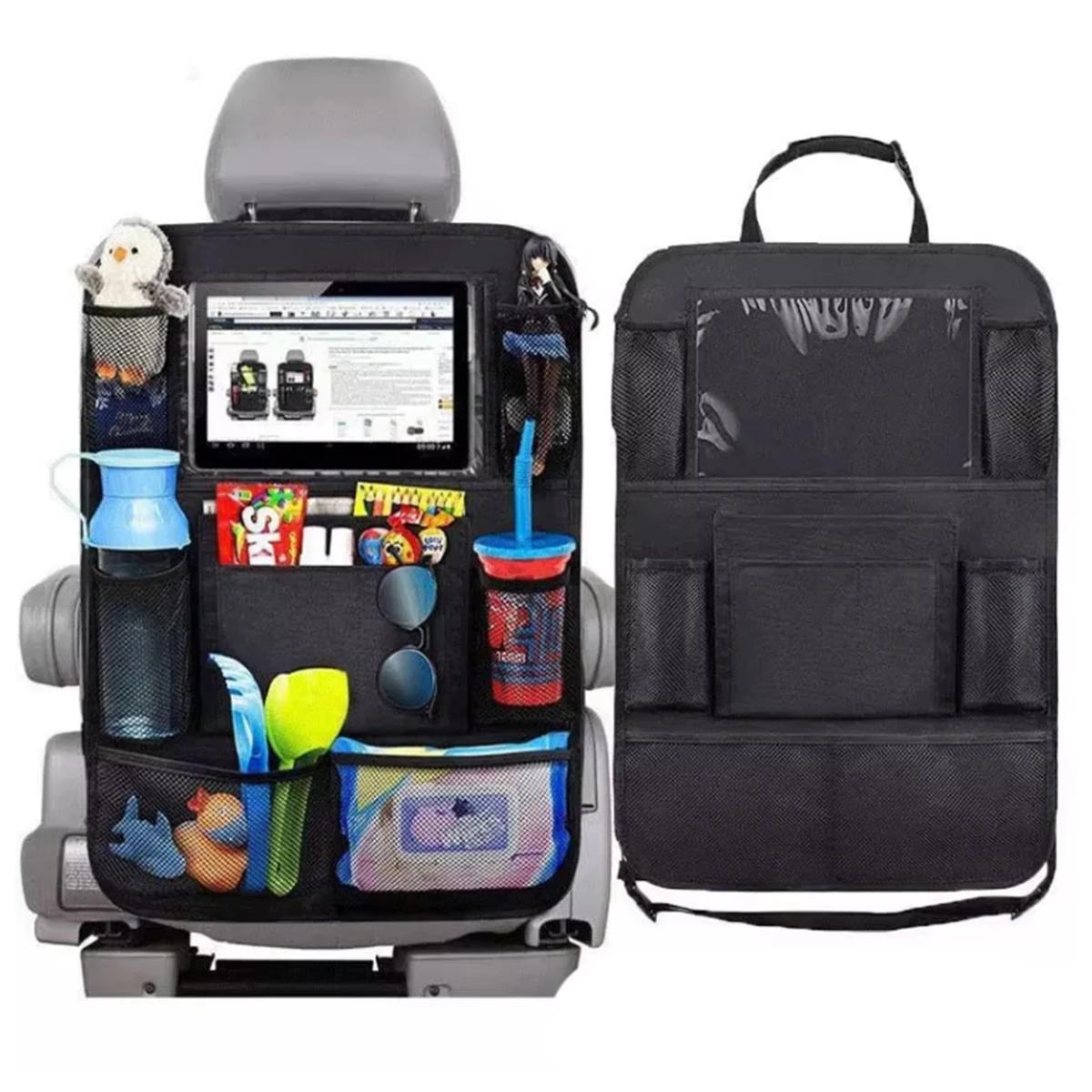 Black Car Backrest Anti-Kick Storage Bag, Car Storage Bag, Seat Back Oxford Cloth Storage Bag, Flat Car Seat Back Bag, 1 PC Back Storage-B