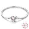 925 Silver Heart Shaped Series Love Forever Shining Zircon Bracelets Fit DIY Charm Beads Birthday Jewelry Gift