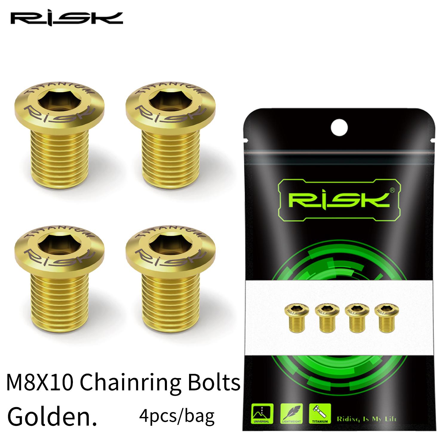 RISK Road Chainring Fixing Bolts Road Bicycle Titanium Alloy Disc Screws 5800 UT6800 R8000 DA9000 R9100 Kit Screws золотистый