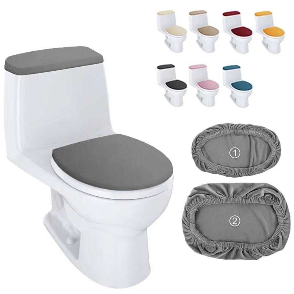 2Pcs/Set Thickened Toilet Seat Cover Soft Touch Tank Lid Cover Toilet Lid Cover Protective Sleeves