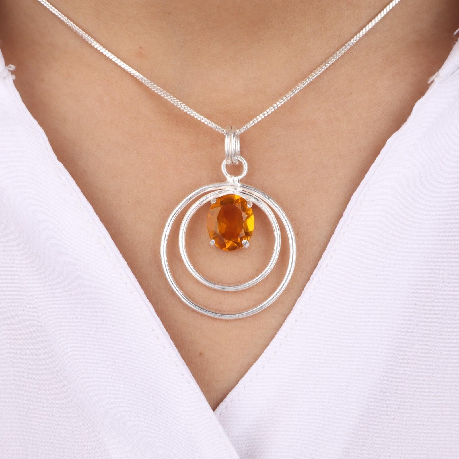 

Citrine Gemstone 925 Sterling Silver Pendant 1.65 Women’s Fashion Jewelry Gift PP-61-2