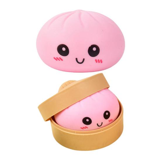 Stress Relief Steamed Bun Toy Portable Travel Slow Rising Smiling Bun Sensory Toy Kids Adults Soft
