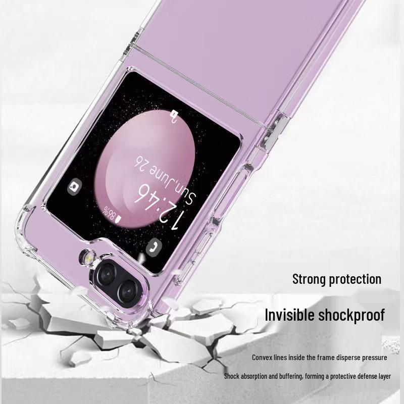 Samsung Z Flip 5/6 TPU Foldable Case with Hinge Protection & Hanging Buckle