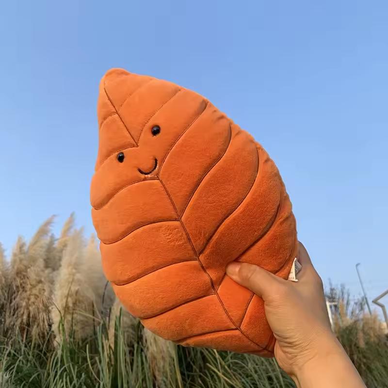 Herbst Baum Blatt Plüsch Kissen Kissen Realistisches Ahornblatt Grünes Blatt Sofa Dekor Stofftier Auto Kissen Für Zuhause Mädchen Schlaf Spielzeug See as below
