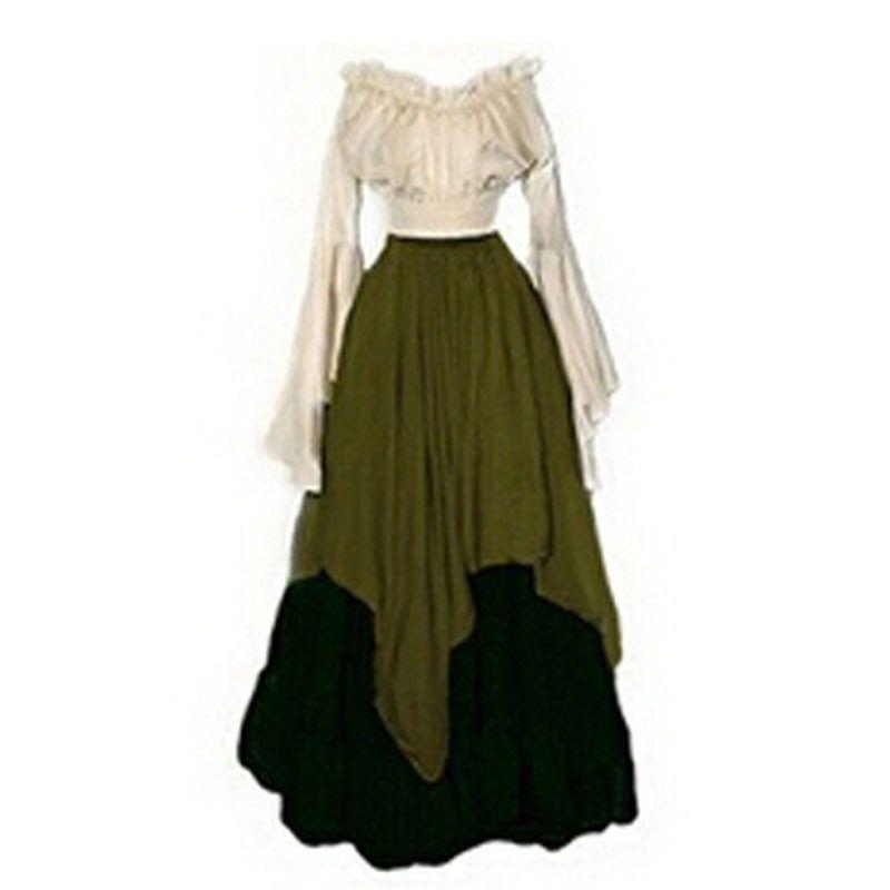 Fashion Long Sleeves Dress Women Artsy Renaissance Medieval Dress Medieval Dress.