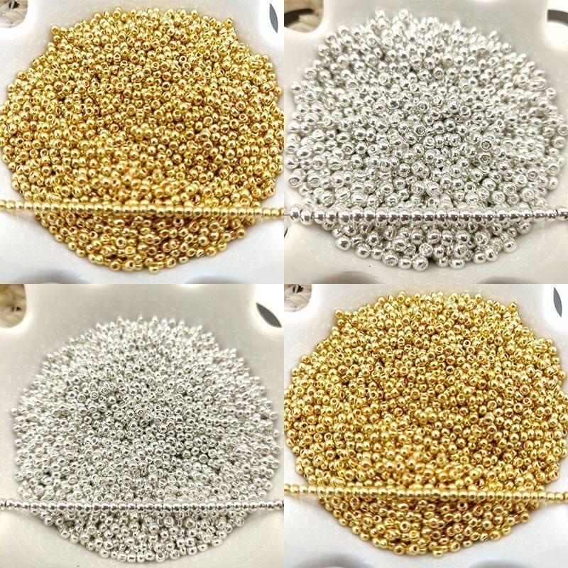 Gold & Silver 2-4mm Color-Retaining Spacer Beads for DIY Bracelets