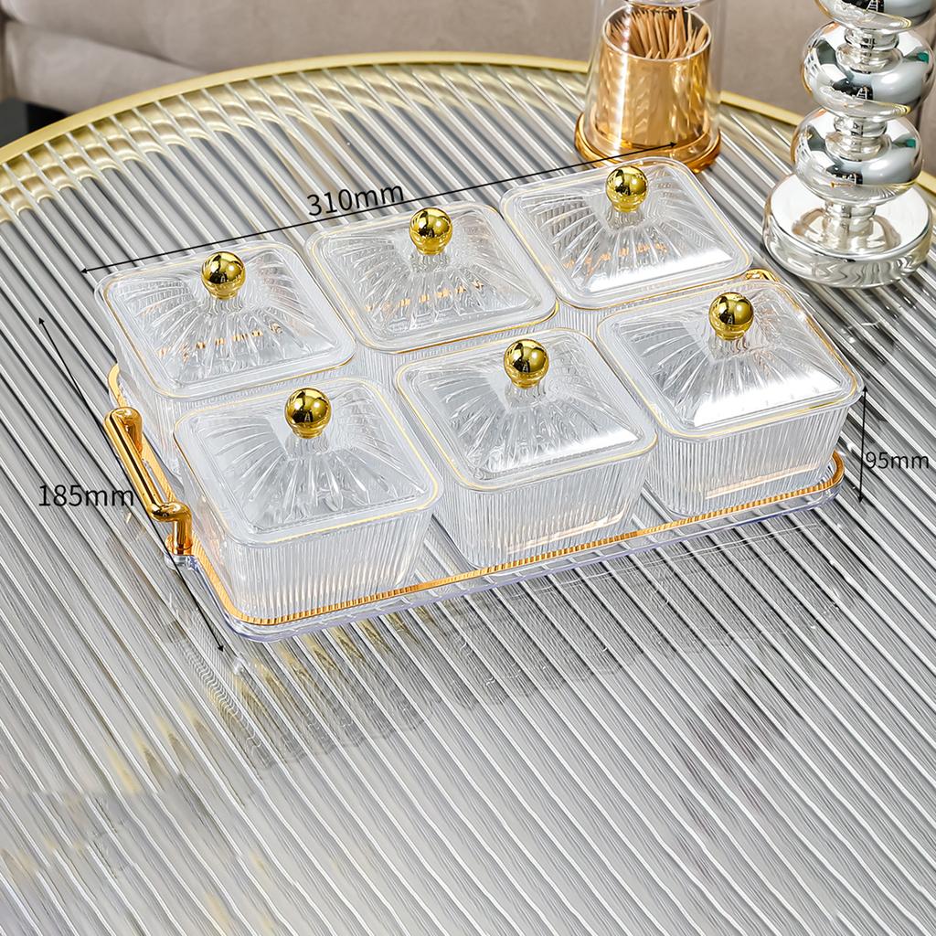 Caddy Serving Platter Serving Bowls Condiment Tray Dessert Dividing Plate Fruit Snacks Serving Platter for Kitchen Wedding Nuts