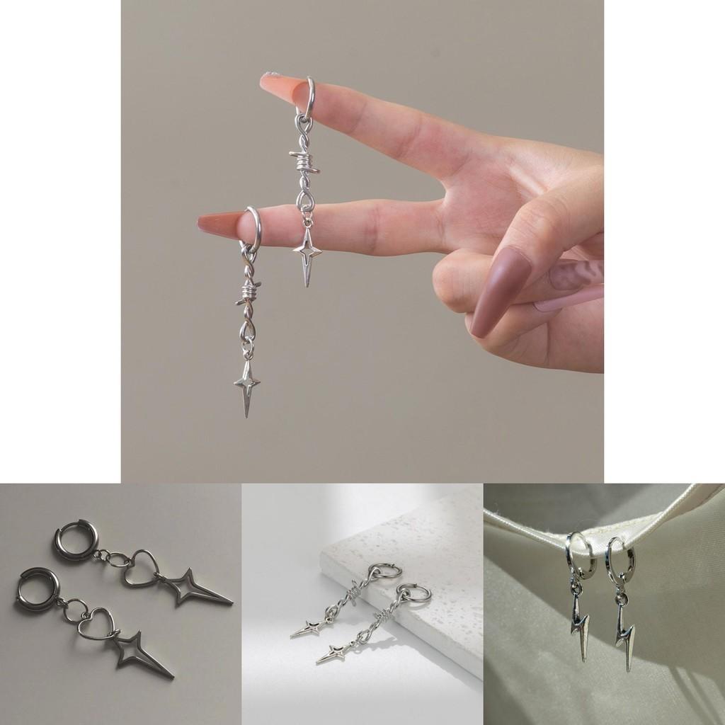 Alloy Geometric Trendy Lightning Heart Clip On Earrings For Women 2023 Summer