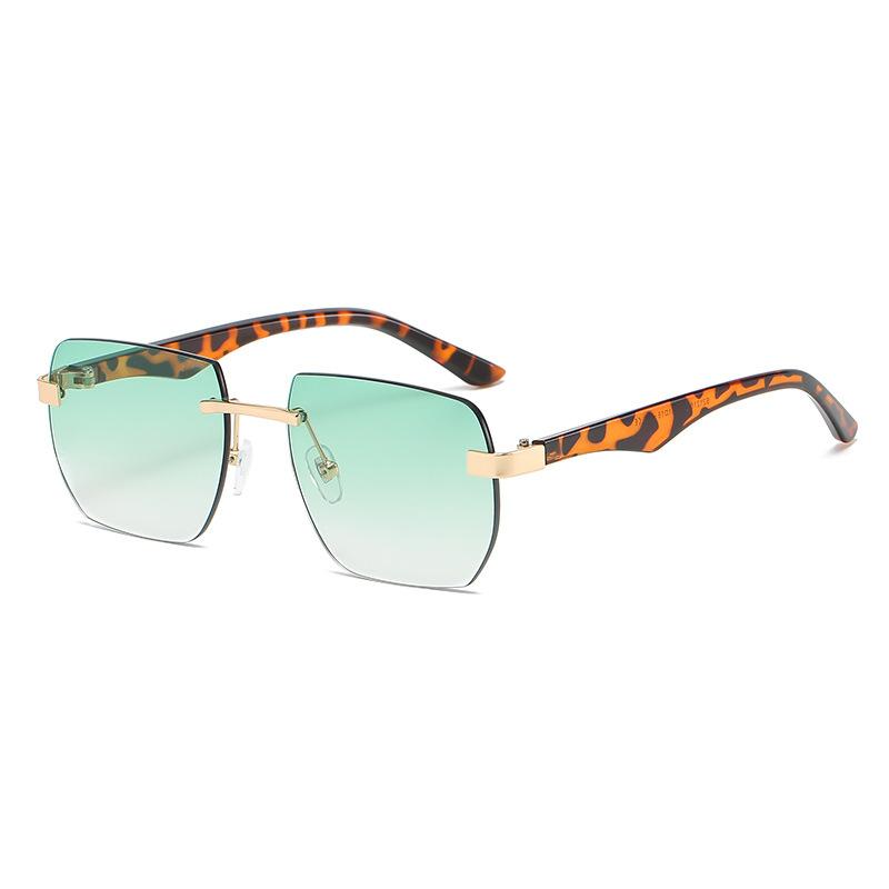 New European and American frameless square sunglasses, men's and women's trendy irregular sunglasses, retro street glasses s