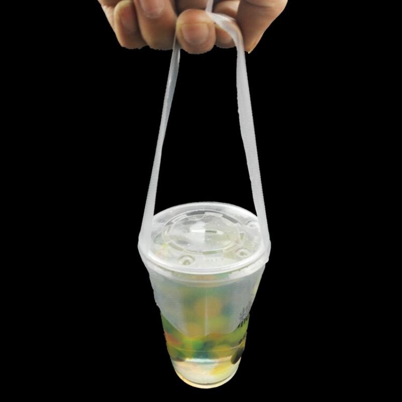 100 Pcs T-Shaped Bayonet Plastic Bags Disposable Clear Single Cup Packaging Bag For Milk Tea Coffee Beverage Party Supplies