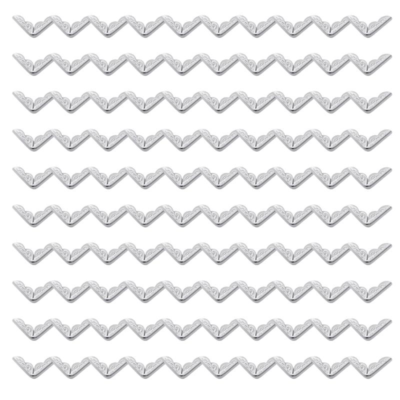

100Pcs Antique Metal Scrapbook Corner Reinforcements Album Corner Protectors For Wedding Photo Albums And Journal 2cm срібний