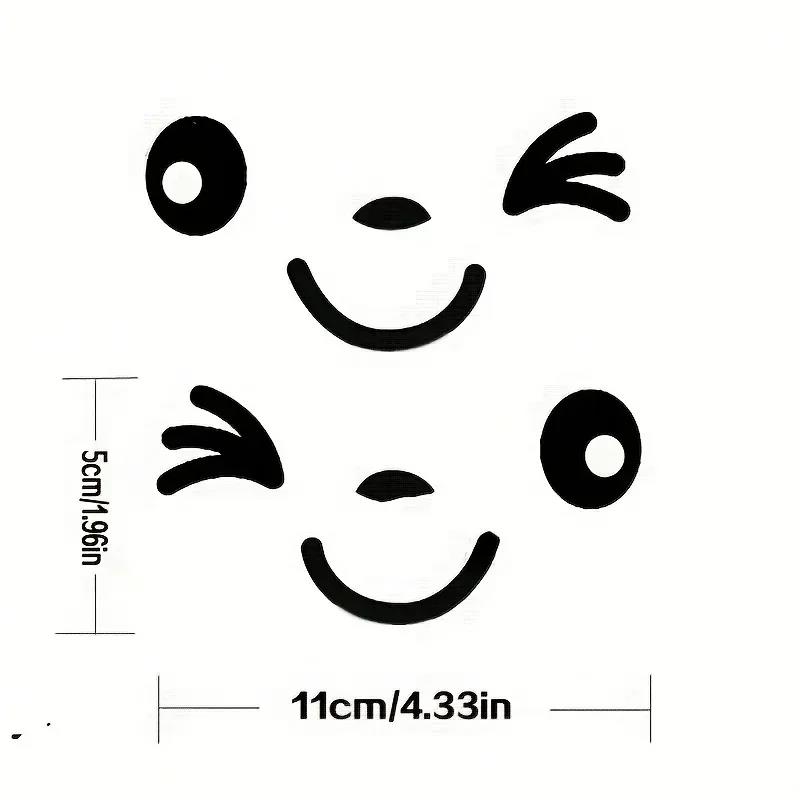 2pcs Cute Cartoon Smiling Face Car Stickers For Motorcycle Truck Rearview Mirror Your